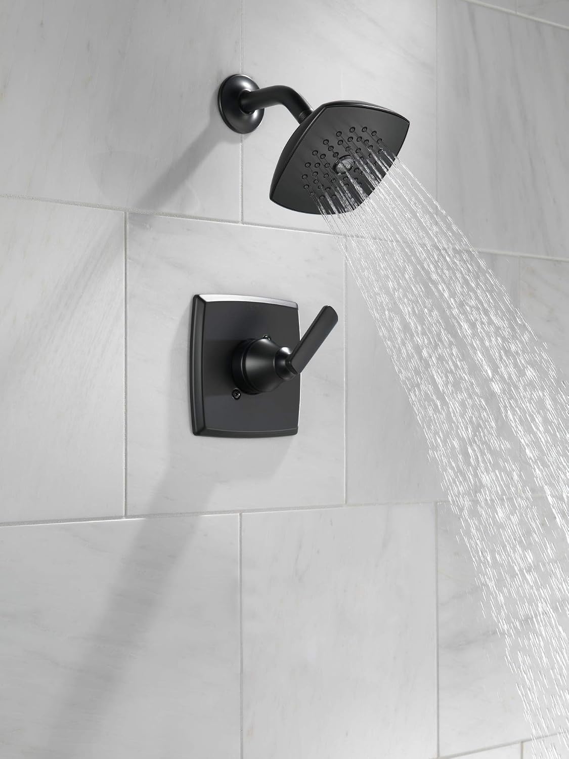 Delta Ashlyn 14 Series Shower Faucet Set, Matte Black Shower Head and Handle Set, Valve Trim Kit, Matte Black T14264-BL (Valve Not Included)