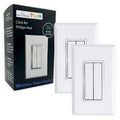RunLessWire Click for Philips Hue – Battery-Free Wireless Smart Light Switch, 30ft Range – Works Natively with Philips Hue Bridge – Wall Mount Kinetic Switch - Decora Style, White 2 Pack