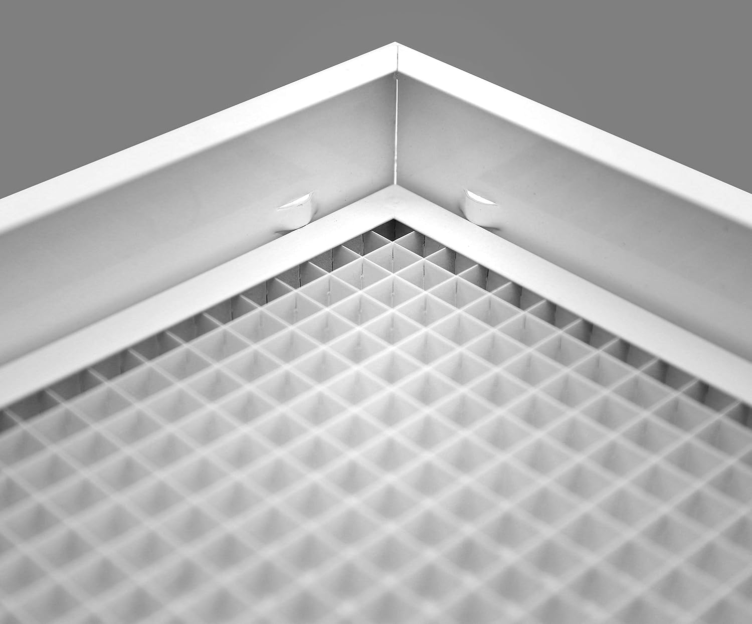 28' x 14' Cube Core Eggcrate Return Air Filter Grille for 1' Filter - Aluminum - White [Outer Dimensions: 30.5' x 16.5]