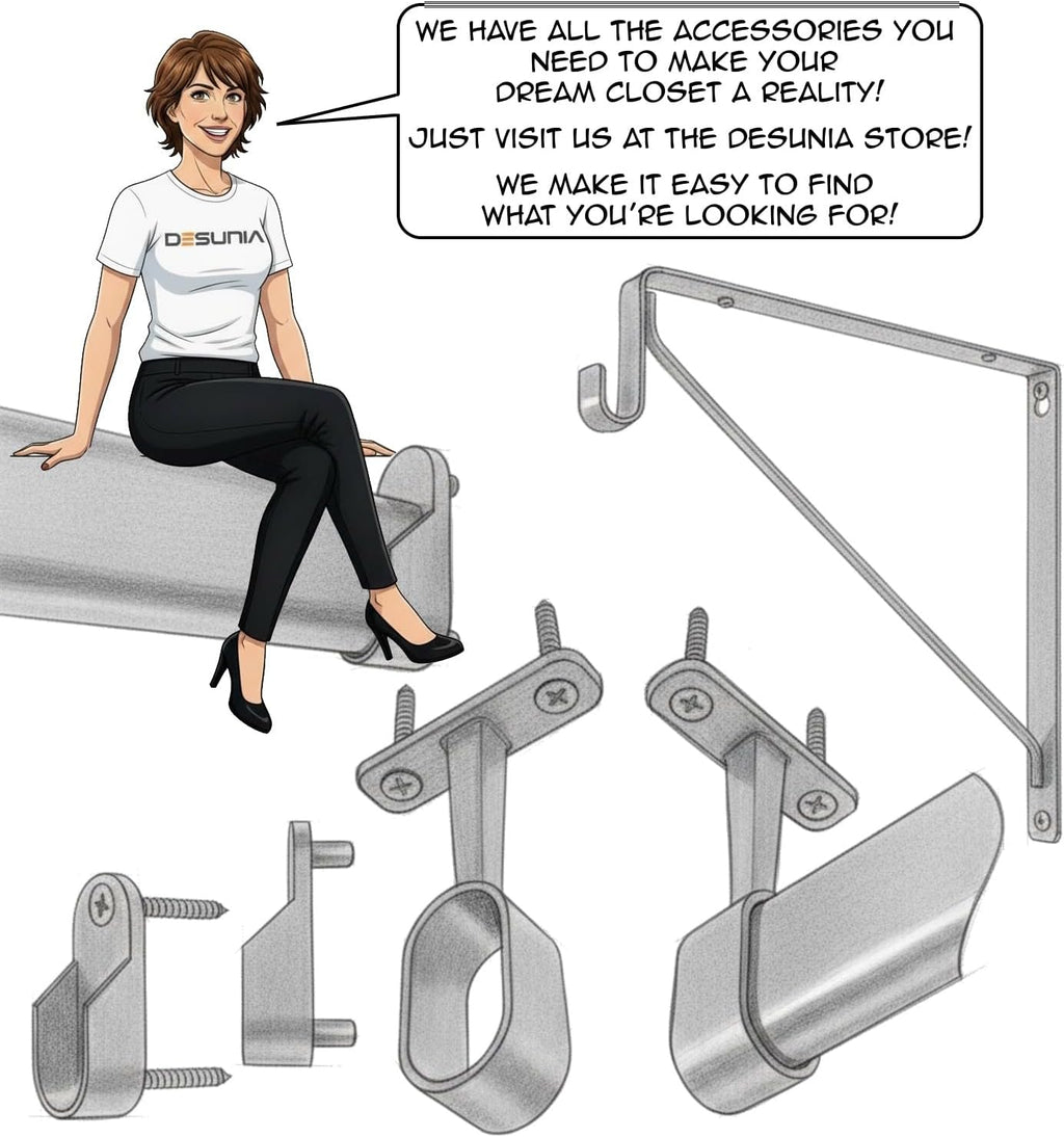 OVAL Closet Rod Shelf Bracket | Adjustable for Rear Cleat Strip | White | 20 Pack