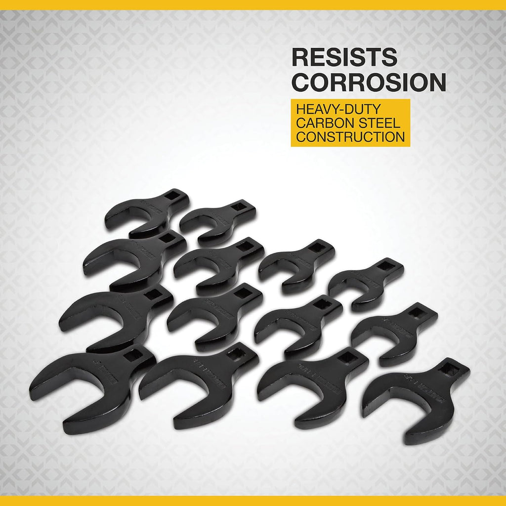 Klutch Jumbo SAE Crowfoot Wrench Set - 14-Pc.
