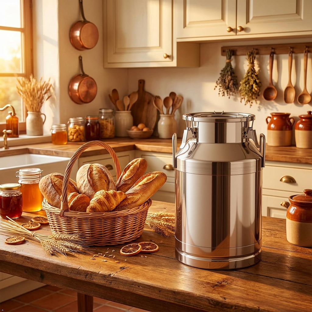 10.5 Gallon Stainless Steel Milk Can 40L Milk Jug | Food-grade Stainless Steel Container, Milk Bucket, Water Jug, Silicone Sealed Lid, Heavy Duty