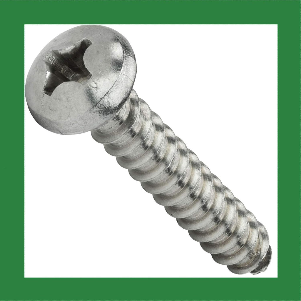 #14 x 2-1/2' - Sheet Metal Screws Self Tapping Pan Head Stainless Steel 100 self Tapping Screws Metal B2B