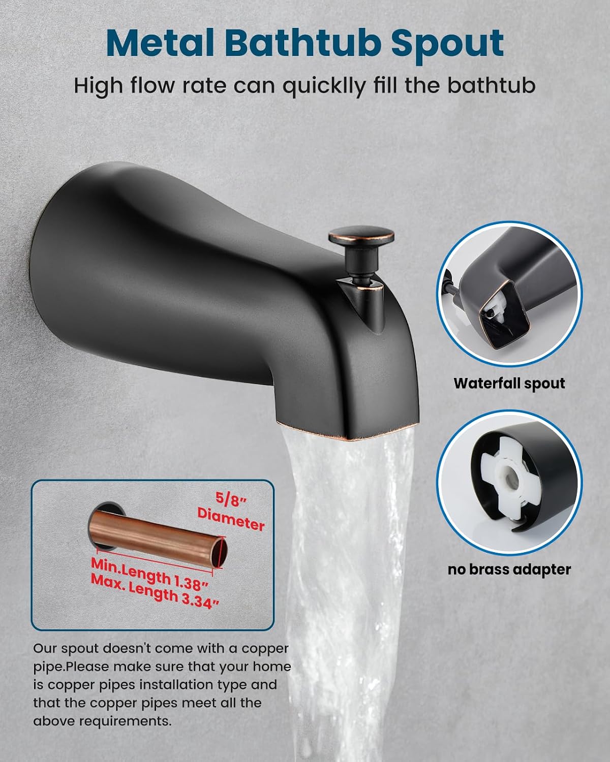 gotonovo 2 Handles Tub Shower Faucet Set,Bathtub Faucet Set with 6 Modes Handheld Spray Shower System with Tub Spout,Shower Head and Handle Set Shower Fixture Wall Mount Oil Rubbed Bronze