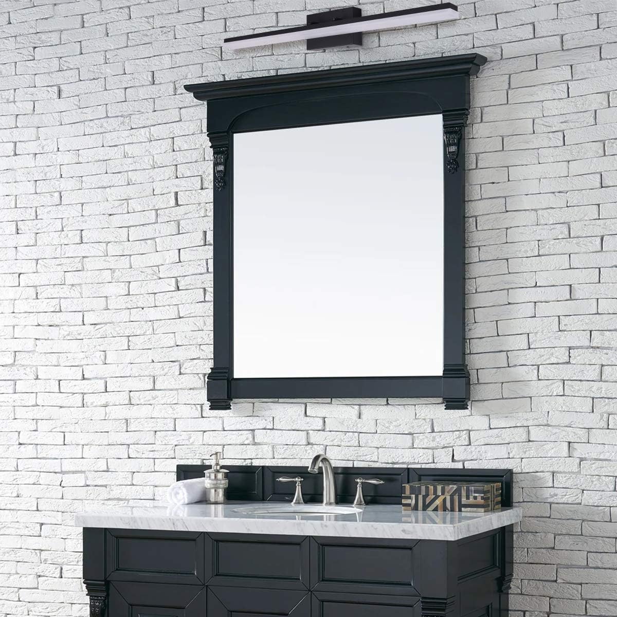 mirrea 36in Modern LED Vanity Light for Bathroom Lighting Dimmable 36w Black Painted (Cold White 5000K)