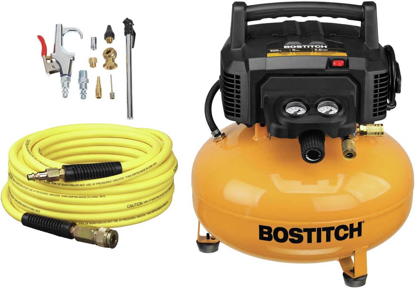 Bostitch 6 Gallon Pancake Air Compressor & 13 Piece Accessory Kit | BXCM02012-WPK