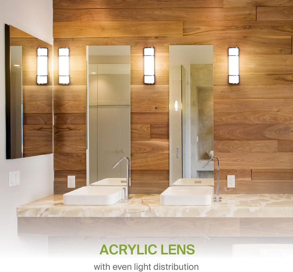 ASD LED 18' Vanity Flush Mount Light Fixture, Linear Bathroom Lighting Bar | 3CCT, Dimmable, Energy Star, ETL Listed | 20W 1650LM 3000-5000K 120V | Long Bath Wall Sconce Over Mirror | Black, 4 Pack