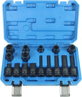 12 Pc Impact Brake Caliper Special Socket Set Compatible Compatible with VW Porsche Benz BMW 1/2' Square Drive(16pcs)