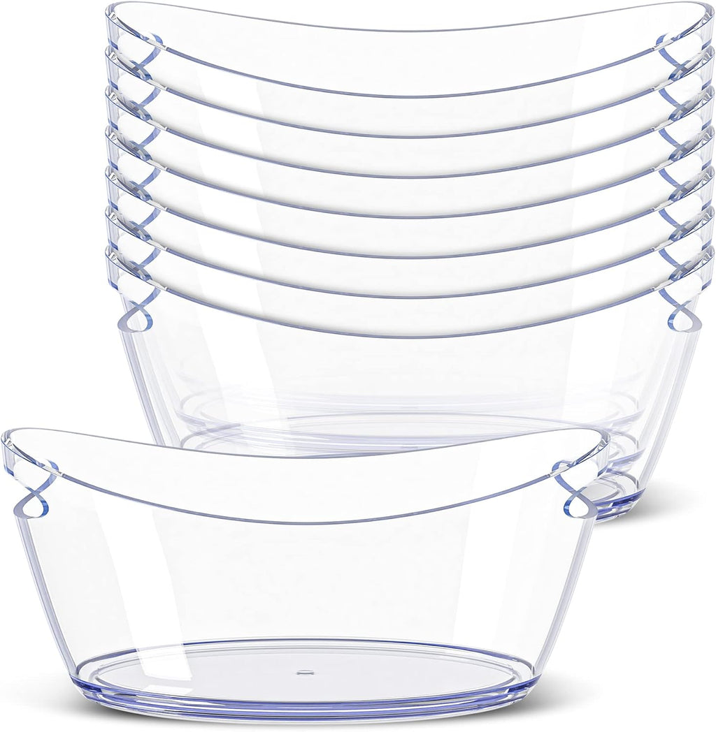 Ice Bucket - Ice Buckets for Parties - Clear Acrylic Champagne Bucket with Easy-to-Carry Handles - Long and Narrow 5.5 Liter Clear Bucket - Fits 3 Wine / 5 Beer Bottles (8)