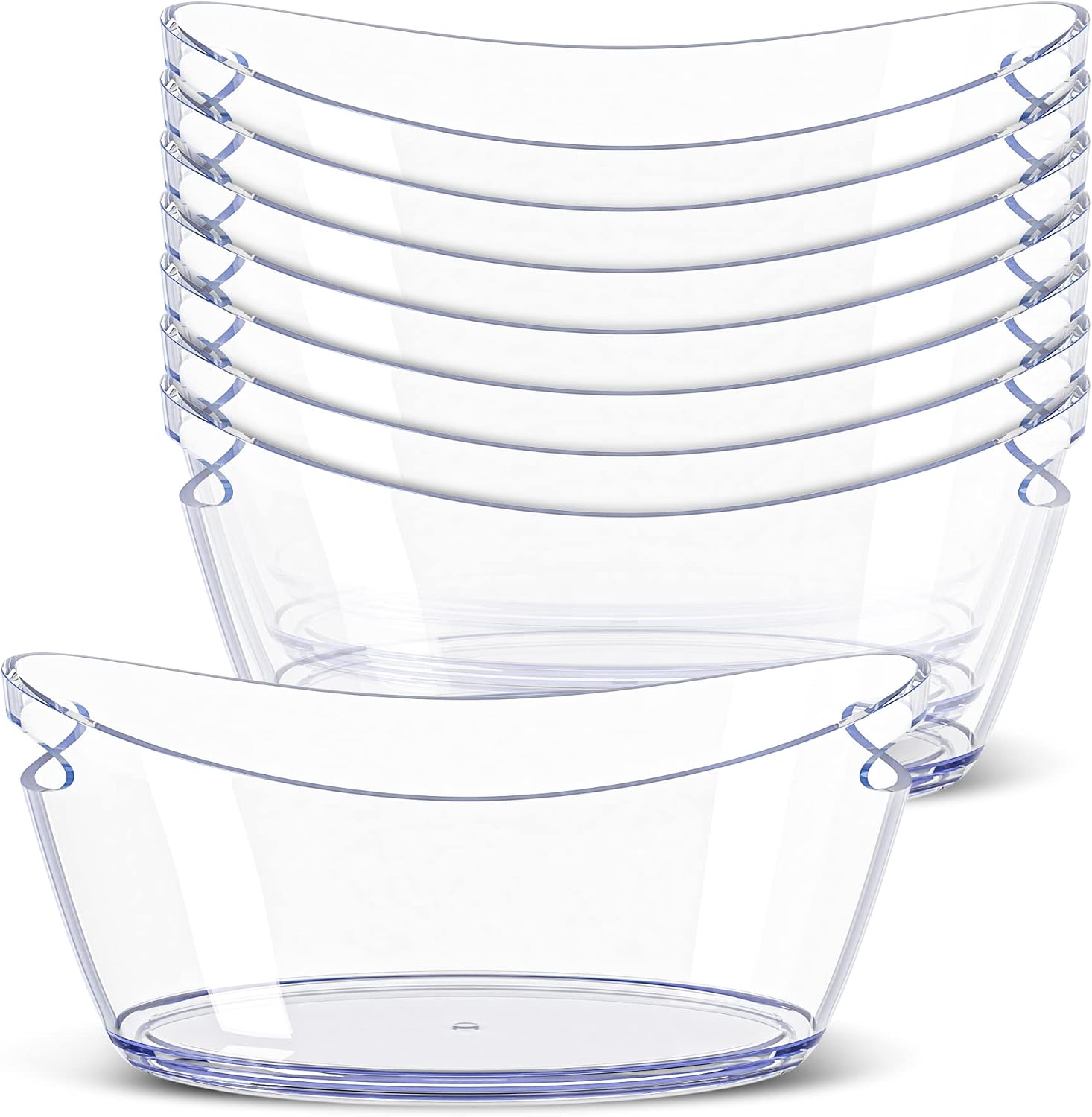 Ice Bucket - Ice Buckets for Parties - Clear Acrylic Champagne Bucket with Easy-to-Carry Handles - Long and Narrow 5.5 Liter Clear Bucket - Fits 3 Wine / 5 Beer Bottles (8)