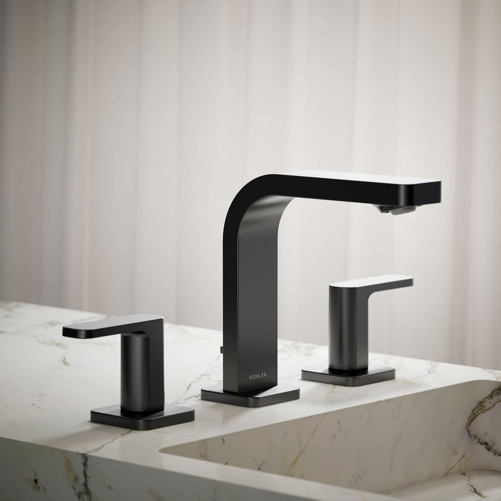 Kohler 23484-4-BL Parallel® Widespread Bathroom Sink Faucet, 1.2 gpm, Matte Black