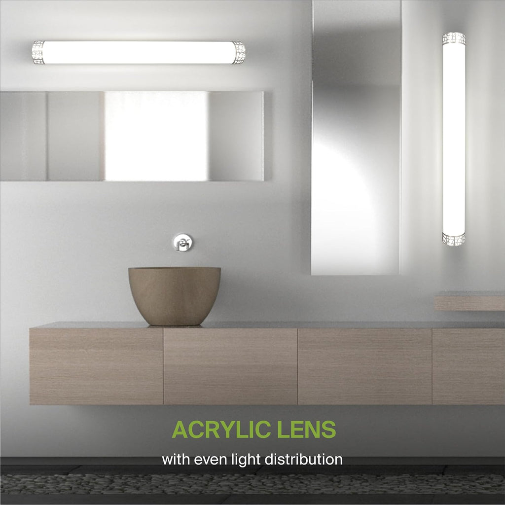 ASD 48 Inch LED Bathroom Vanity Light, 5CCT 2700K-5000K 35W, Dimmable Bathroom Light Fixtures, Modern Vanity Lights for Bathroom Lighting Fixtures Over Mirror, Wall Light Bar, Brushed Nickel, ETL, 2P