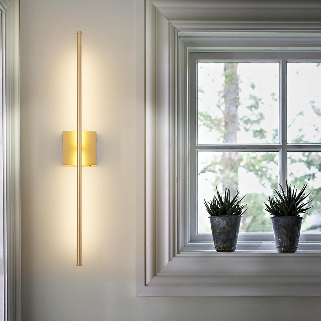 KARTOOSH 40.1 Inch Wall Sconces Battery Operated for Bedroom Hallway, Rechargeable Wireless Wall Lamp Set of 2, 3000K Warm White Dimmable Wall Light w/Remote Timer Memory Indoor Sconce Decor, Gold