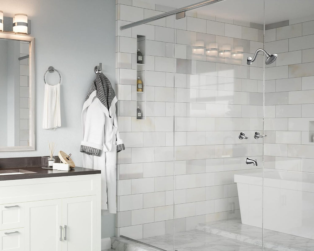 Oakmont Bath and Shower Trim Kit with Valve, Dual-Handle, High-Pressure Shower Head, Water-Saving, Polished Chrome, WaterSense Certified – Design House, 595694