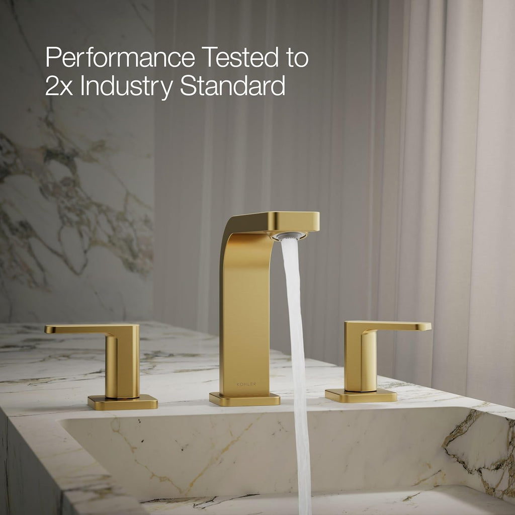 Kohler 23484-4-2MB Parallel® Widespread Bathroom Sink Faucet, 1.2 gpm, Vibrant Brushed Moderne Brass