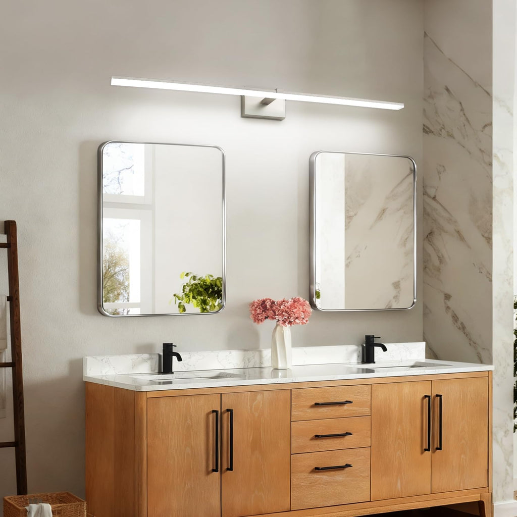 48 Inch Vanity Lights for Bathroom Over Mirror Brushed Nickel Over Cabinet Arm Extra Wide LED Bar 5CCT 2900K 6000K 32W 2560lm ETL