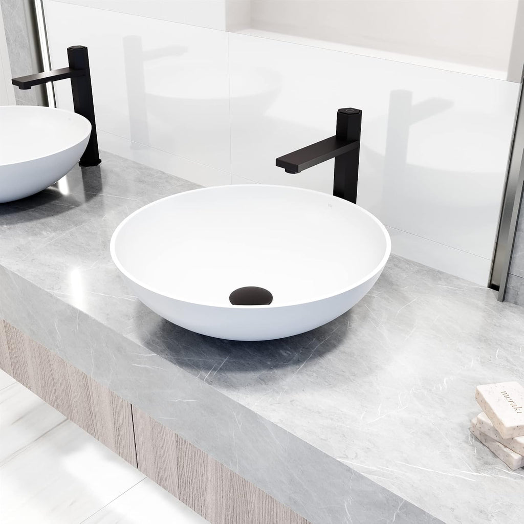 VIGO Nova Single-Handle Single-Hole Mount Vessel Bathroom Sink Faucet, 10-Inch, Matte Black, Modern Design, Solid Brass, 1.2 GPM WaterSense & Ceramic Disc Valve, Corrosion-Resistant