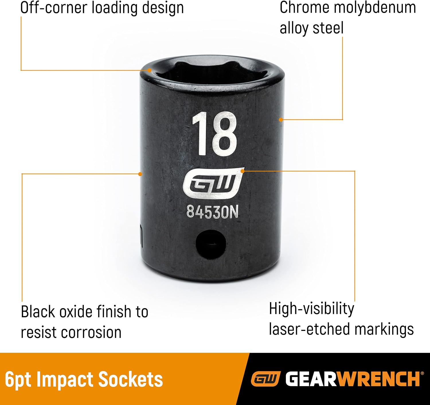 GEARWRENCH 25 Pc. 1/2' Drive 6 Pt. Impact Metric Socket Set, Standard - 84933N (Pack of 3)