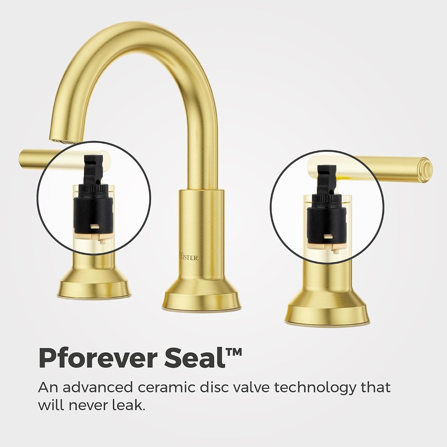 Pfister Capistrano Bathroom Sink Faucet, 8-Inch Widespread, 2-Handle, 3-Hole, NSF Certified, Brushed Gold Finish, LF049CSOBG (Pack of 3)