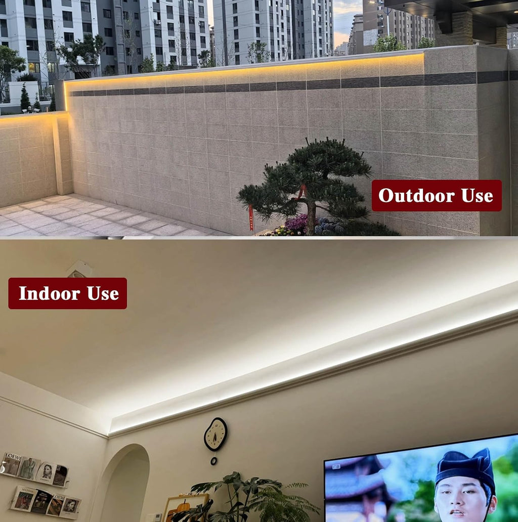 Crown Moulding LED Indirect Lighting Crown Molding, Aluminum Linear Lighting Channel for Wall Ceiling Edge, Living Room Office LED Diffuser Strip Cornice Track(Black,1.5 m(5ft))