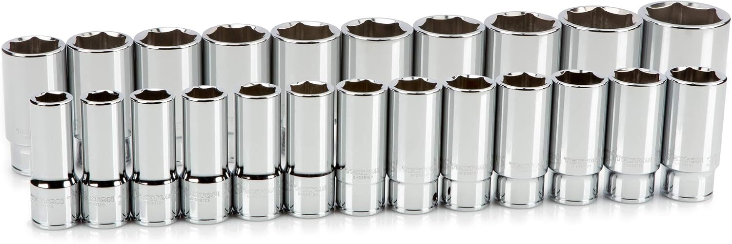 TEKTON 3/4 Inch Drive Deep 6-Point Socket Set, 23-Piece (19-50 mm) | SHD93018
