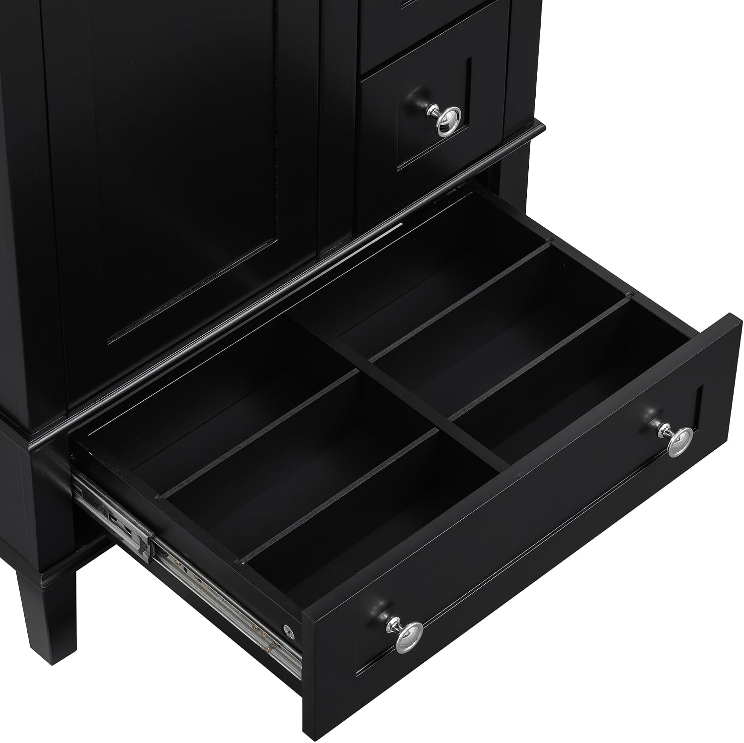 Bellemave 24' Bathroom Vanity with Sink Combo Set, Solid Wood Frame Bathroom Storage Cabinet with 3 Drawers, Soft Closing Cabinet Door with Organizer, Black