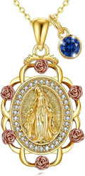 Sterling Silver St Michael/St Christopher/St Barbara/St Jude/St Dymphna/Virgin Mary Necklace Patron Saint Pendant Amulet Medal Religion Jewelry Gifts for Men Women