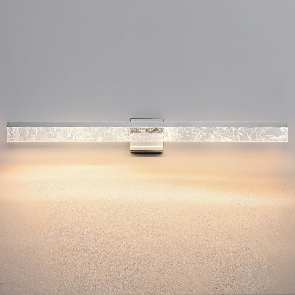 AIJIASI 39 Inch Brushed Nickel Vanity Light Fixture, 28W Dimmable LED for Bathroom Above Mirror, Modern Wall Mount Lighting 3000K