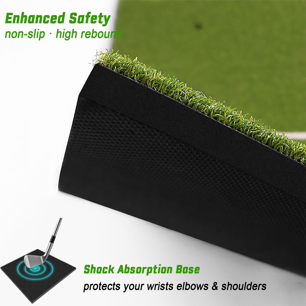 DCQ Real Feel Golf Hitting Mat, 6x4ft & 5x4ft Golf Mat, Approach Angle Training, Practice Outdoor & Indoor, Driving Chipping Putting, Golf Turf Mat, Simulator Mat