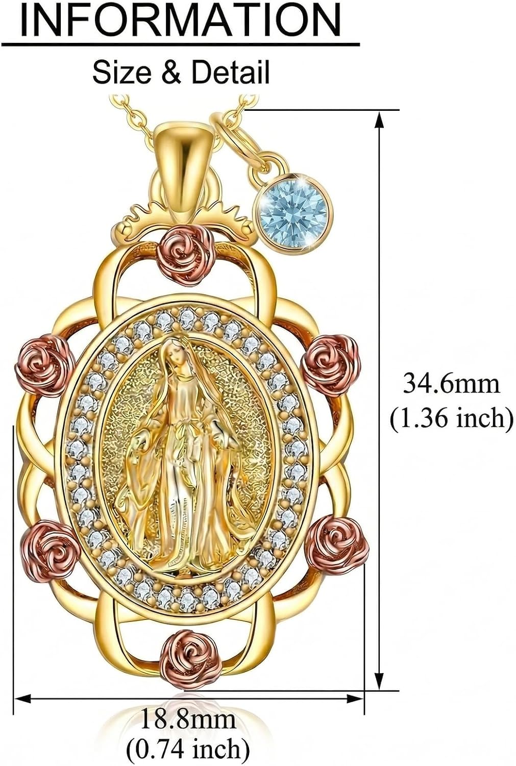 Sterling Silver St Michael/St Christopher/St Barbara/St Jude/St Dymphna/Virgin Mary Necklace Patron Saint Pendant Amulet Medal Religion Jewelry Gifts for Men Women