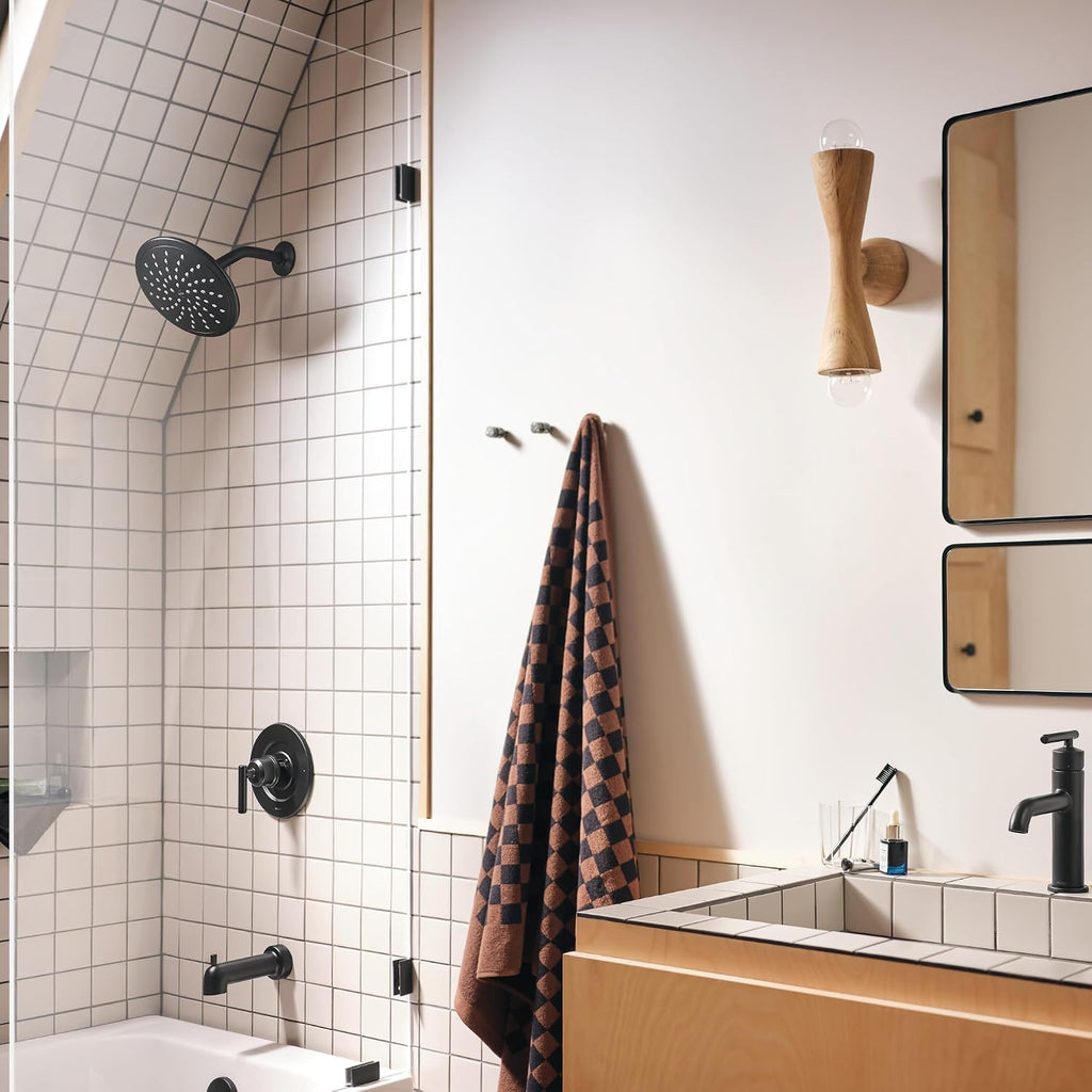 Moen Gibson Pressure Balancing Modern Shower Lever Handle, Posi-Temp Valve Required, Matte Black, T2901BL (Pack of 3)