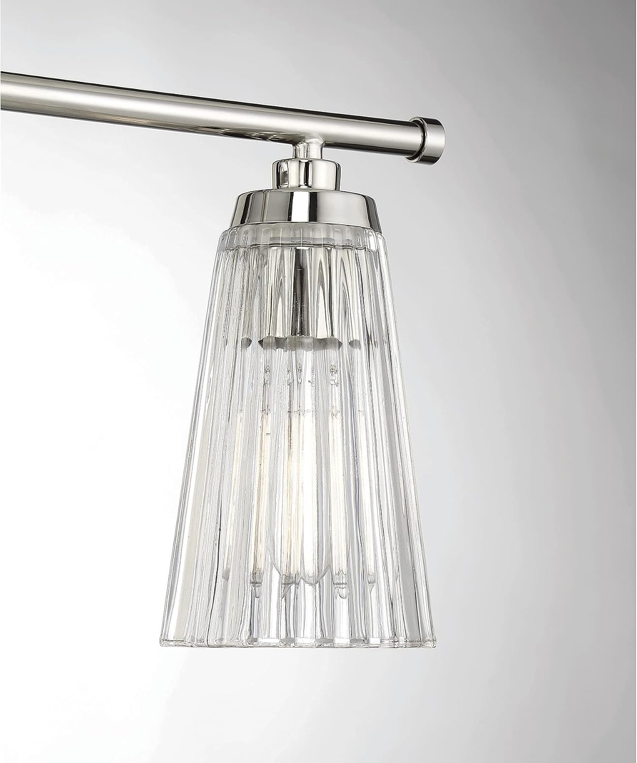 Savoy House 8-1745-3-109 Chantilly Vintage Traditional Clear Ribbed Glass Bathroom Vanity Wall Light, 3-Light 180 Total Watts, 10' H x 22' W, Polished Nickel