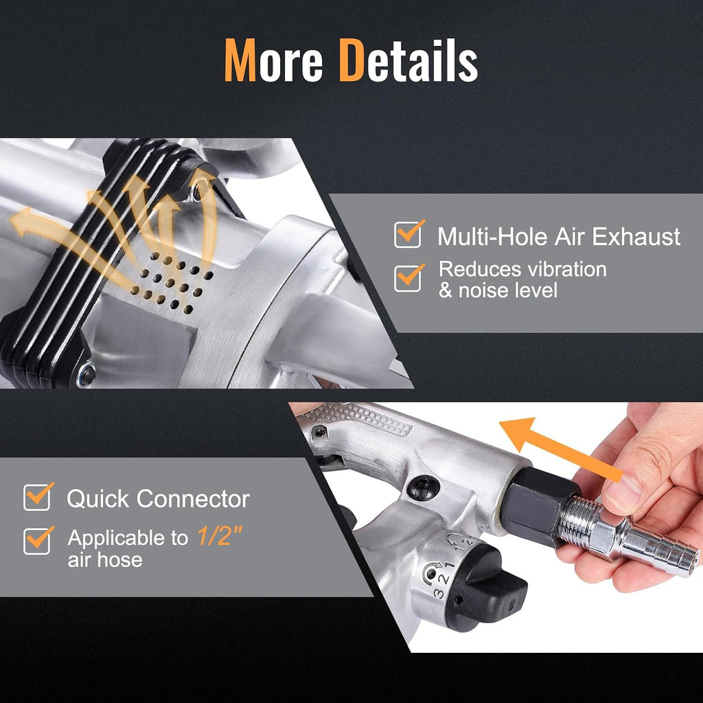ERGOMASTER Air Impact Wrench Gun 1 Inch High Torque, Pneumatic Impact Wrench Set Heavy Duty with D Handle, Carrying Case, 4200 RPM, for Car, Equipment Repair