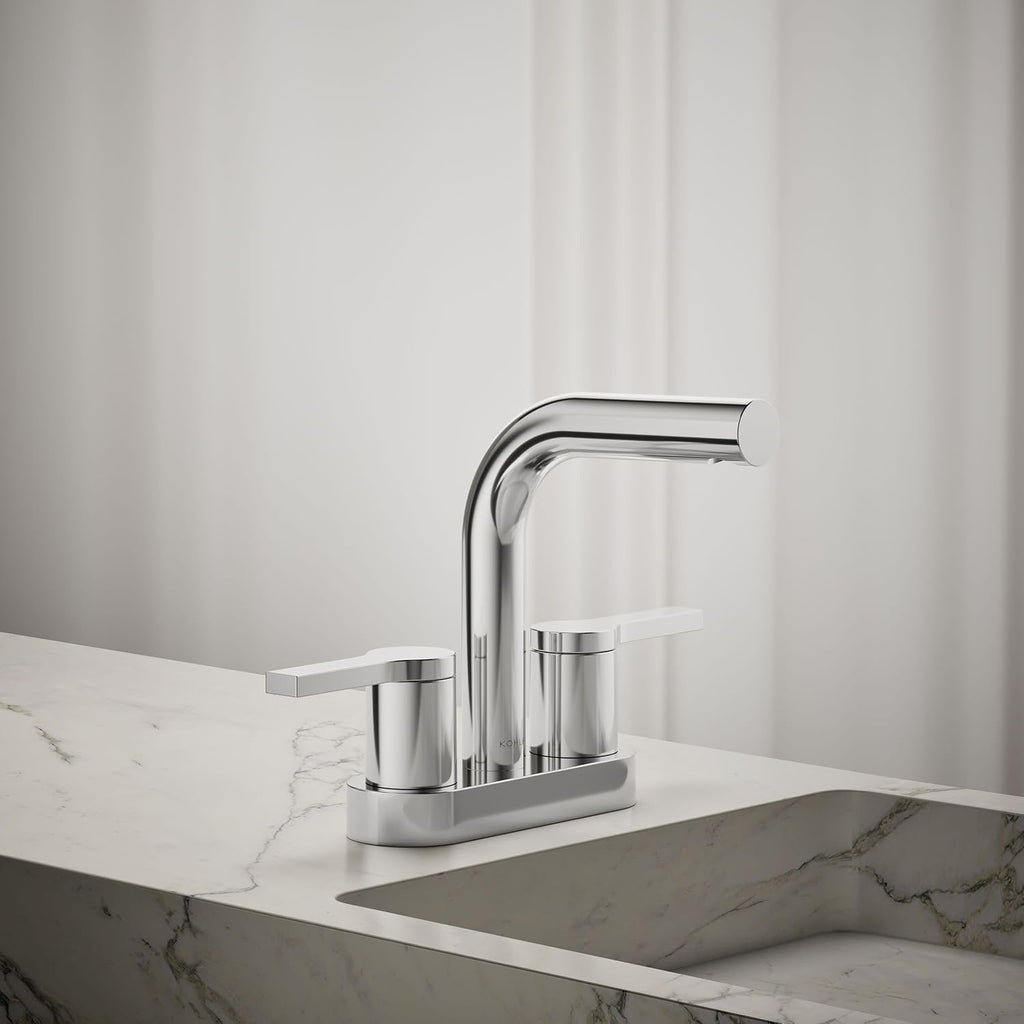 KOHLER K-33591-4-CP Elate® Centerset Bathroom Sink Faucet, Bathroom Faucets, 1.2 GPM, Polished Chrome