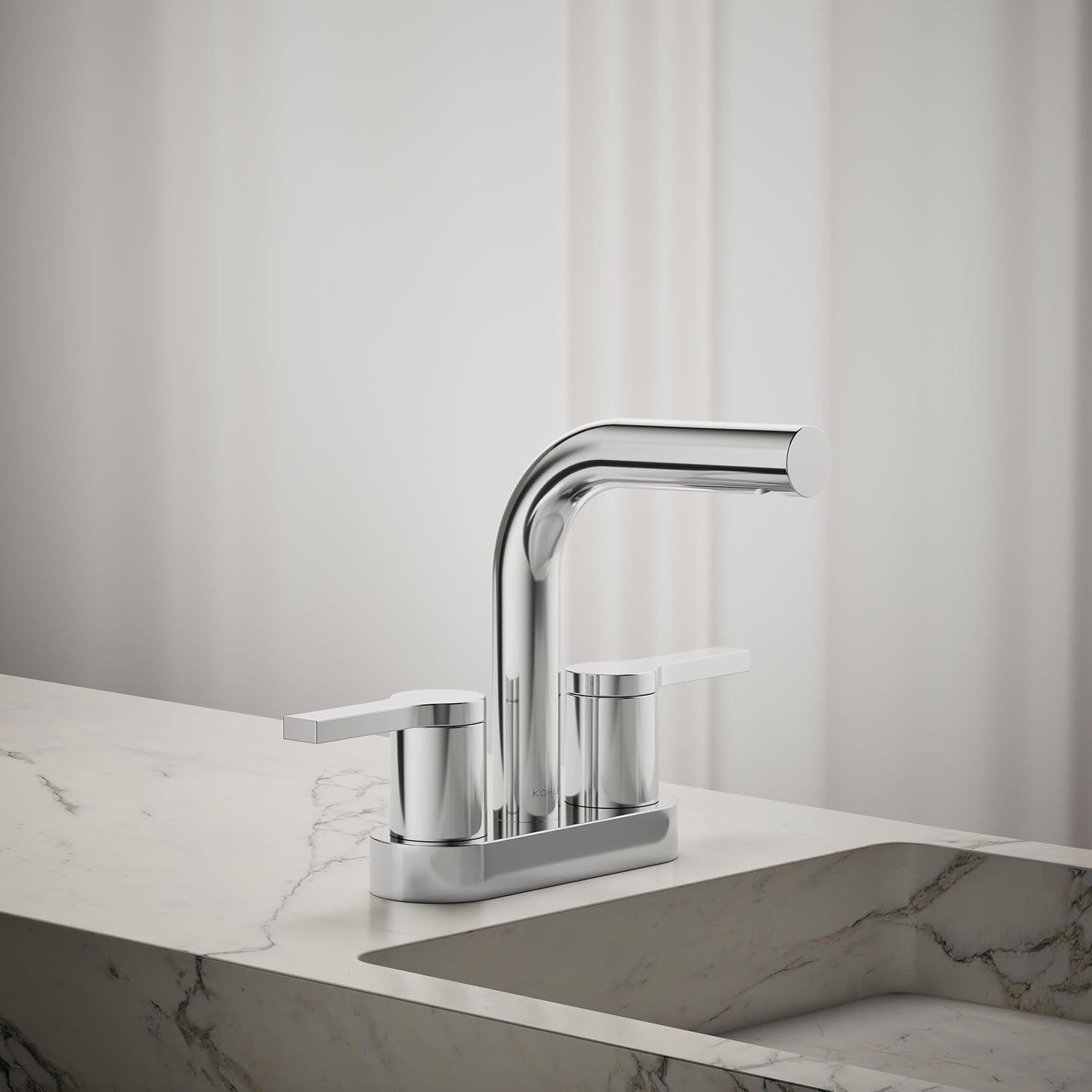 KOHLER K-33591-4-CP Elate® Centerset Bathroom Sink Faucet, Bathroom Faucets, 1.2 GPM, Polished Chrome