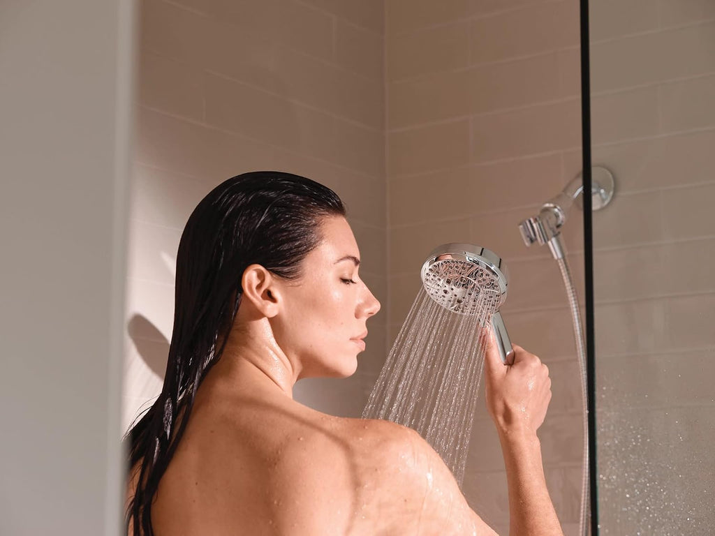 Moen Meena Chrome Single Handle Modern Bathtub and Shower Faucet with Handshower, Lever Handle, Tub Spout and Valve Included, 82618
