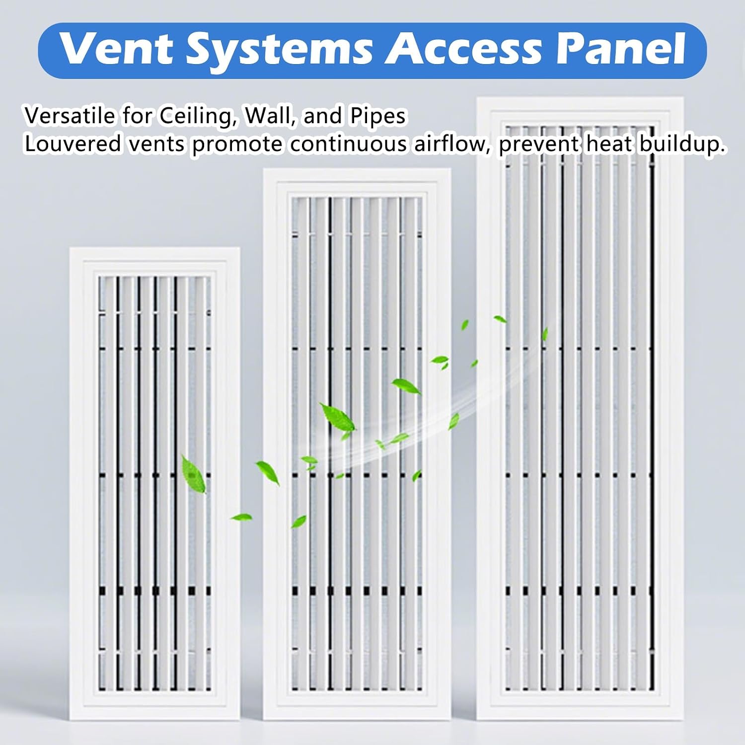 Ceiling Wall Vent Access Panel for 8x8 10x10 12x12 14x14 16x16 24x24 30x30 40x40 Drywall Opening, White ABS Plastic Hole Cover Access Doors with Snap-on Switch, Laundry Shoot Door(16x16inch)