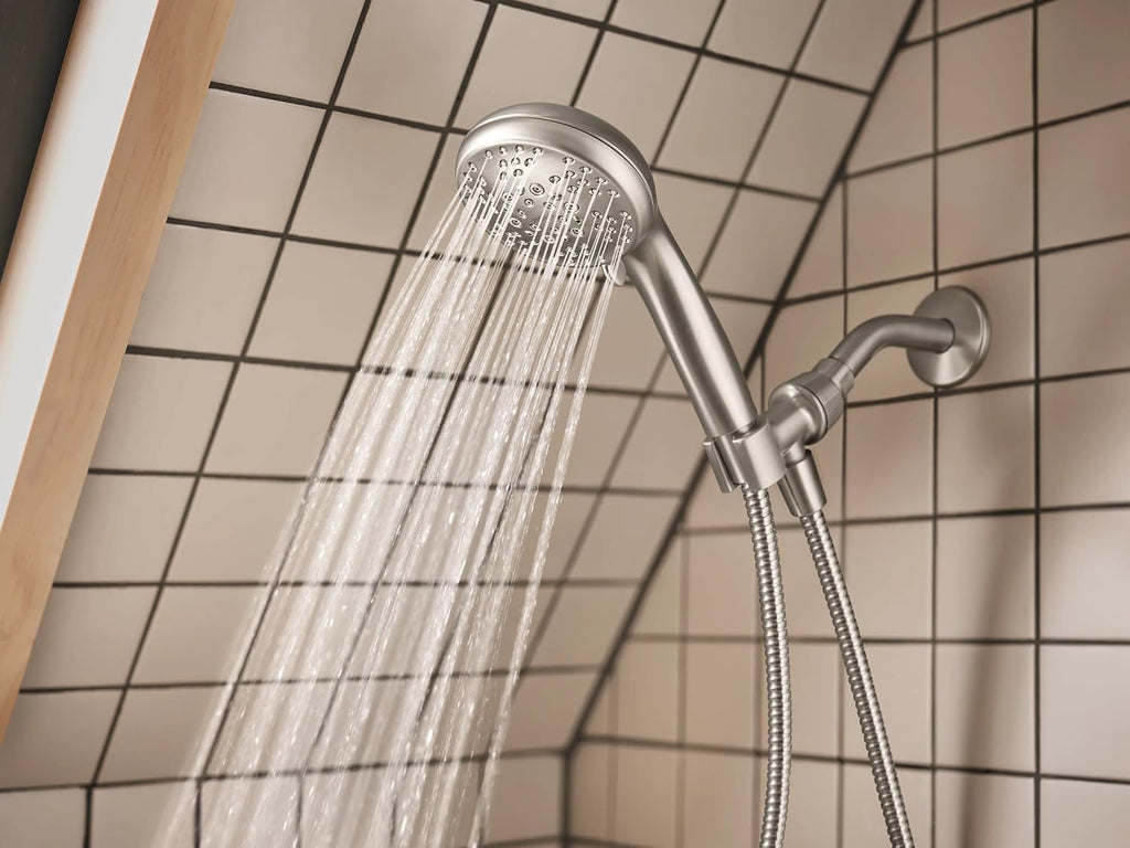 Moen Beric Shower Faucet with Handshower and Included Valve – Spot Resist Nickel Finish, 2-Function Diverter, Modern Design, 82775SRN