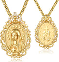 Virgin Mary Necklace for Women 925 Sterling Silver Mother Mary Necklace Protection Jewelry Religion Christian Faith Catholic Gifts