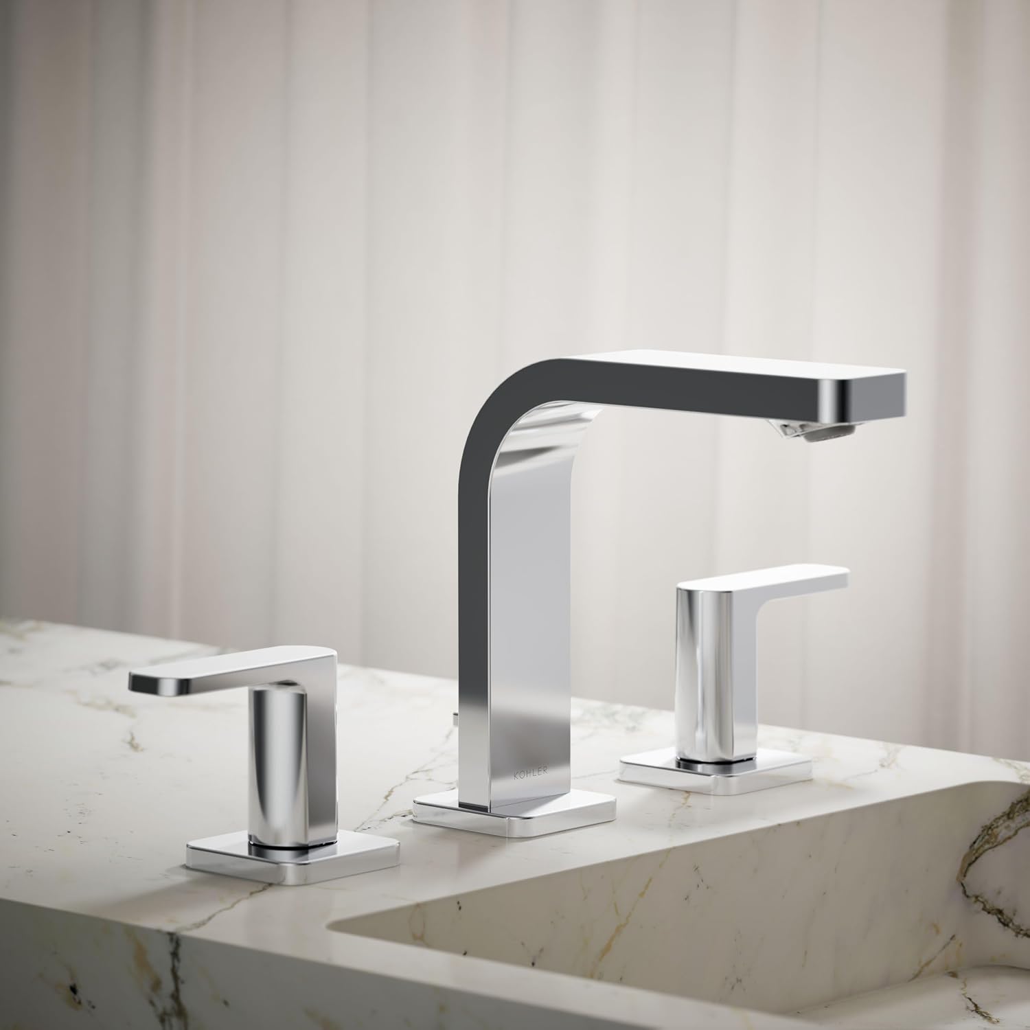 Kohler 23484-4-CP Parallel® Widespread Bathroom Sink Faucet, 1.2 gpm, Polished Chrome
