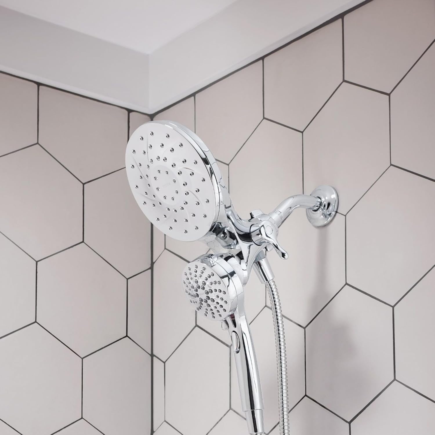 Moen Engage Chrome Magnetix 2-in-1 Combo Rain Showerhead with Detachable Handheld Shower Spray, Featuring Magnetic Docking System, 26009 (Pack of 2)
