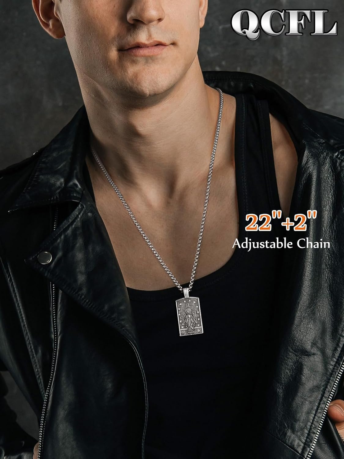 Fathers Day Necklace Saint Medal Sterling Silver Men's Necklaces Pendant St Gerard Dog Tag Catholic Religious Guardian Angel Protection Necklaces Waterproof and Colorfast Suitable Dad Necklace Dad Gifts for Men