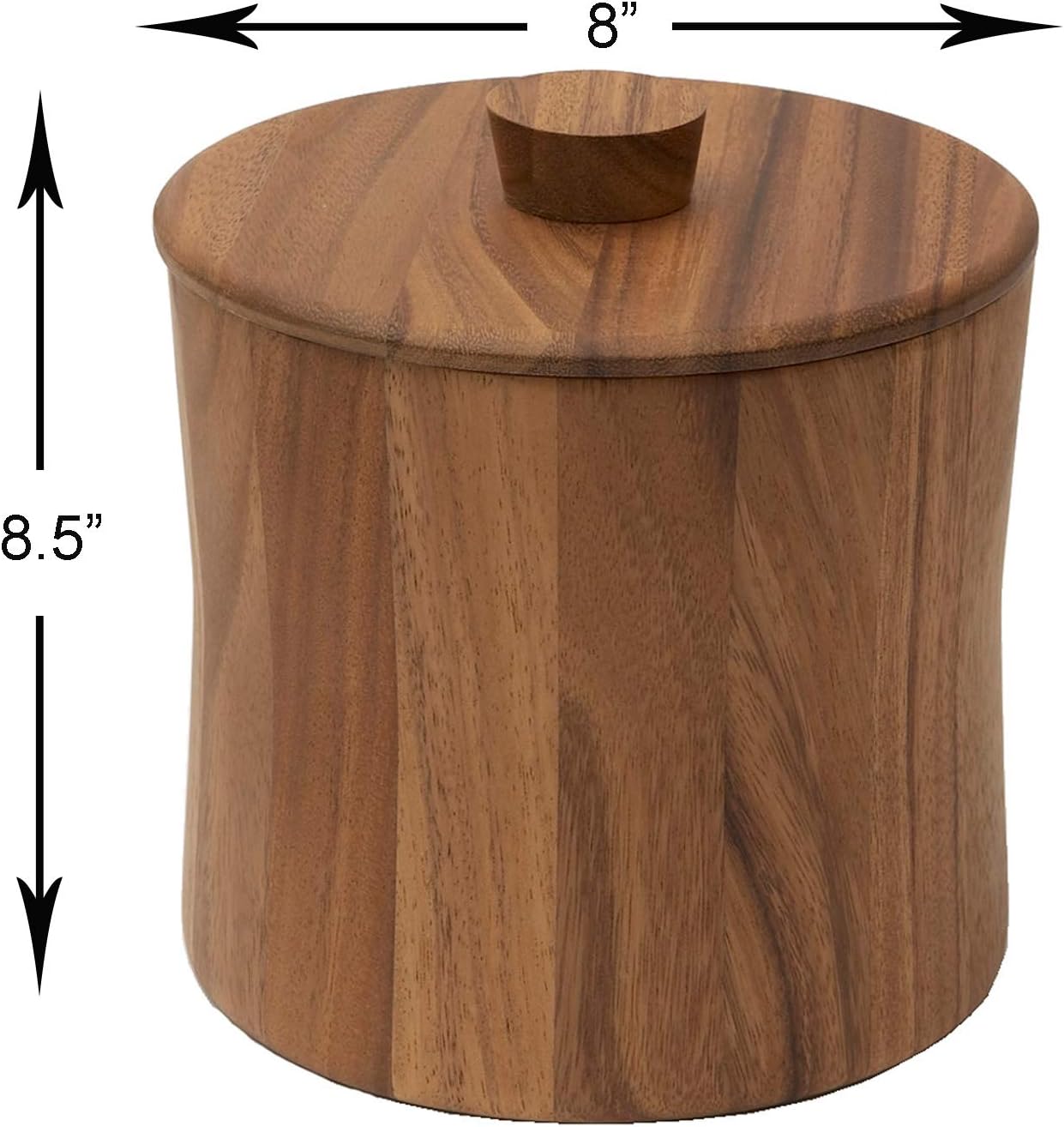 Woodard & Charles Acacia Wood Ice Bucket - 3 Quarts, 8' x 8 1/2' - ★★Pack of 4★★