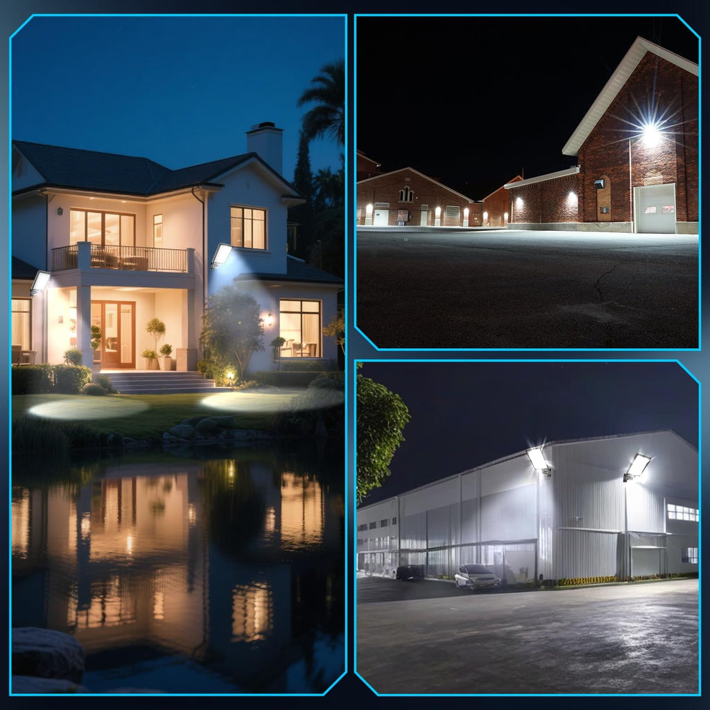 240W LED Parking Lot Light, 36000LM 5000K Adjustable Wall Mount Security Flood Lights with Dusk to Dawn Photocell, IP65 Waterproof Shoebox Light for Street, Yard