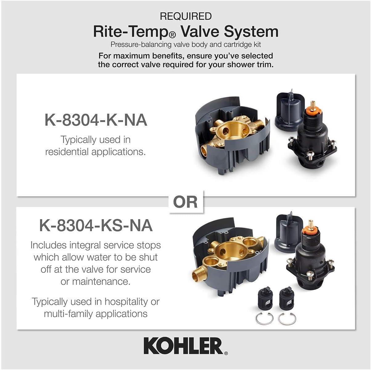 KOHLER K-TS97074-4G-CP Pitch Bath and Shower Trim Kit, Single-Function Showerhead, Diverter Bath Spout and Faceplace with Handle, 1.75 GPM, Polished Chrome