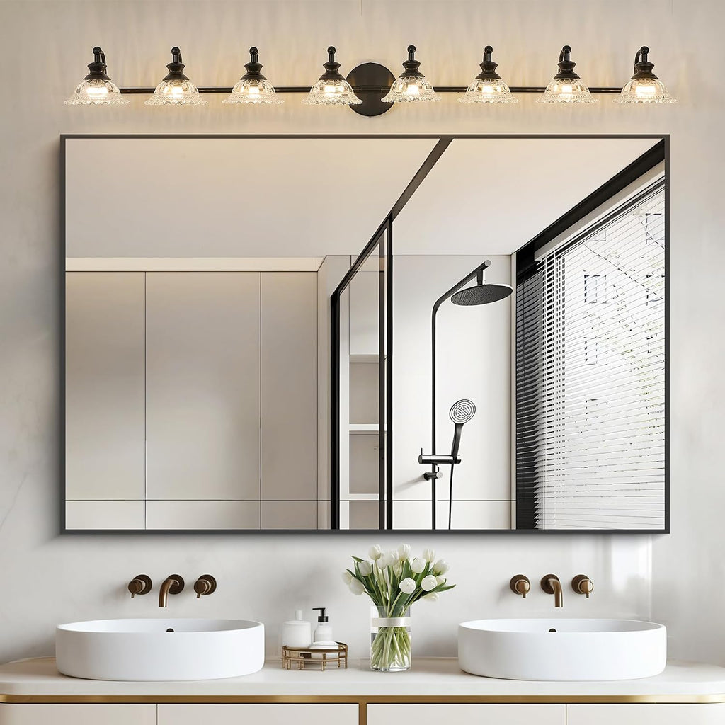XIEDUN Bathroom Vanity Light Black 8 Light