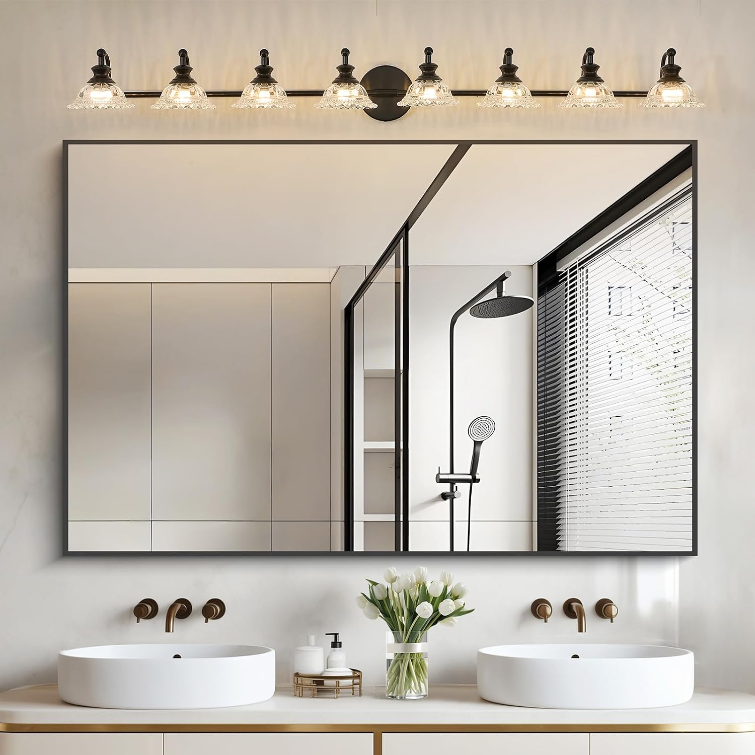 XIEDUN Bathroom Vanity Light Black 8 Light