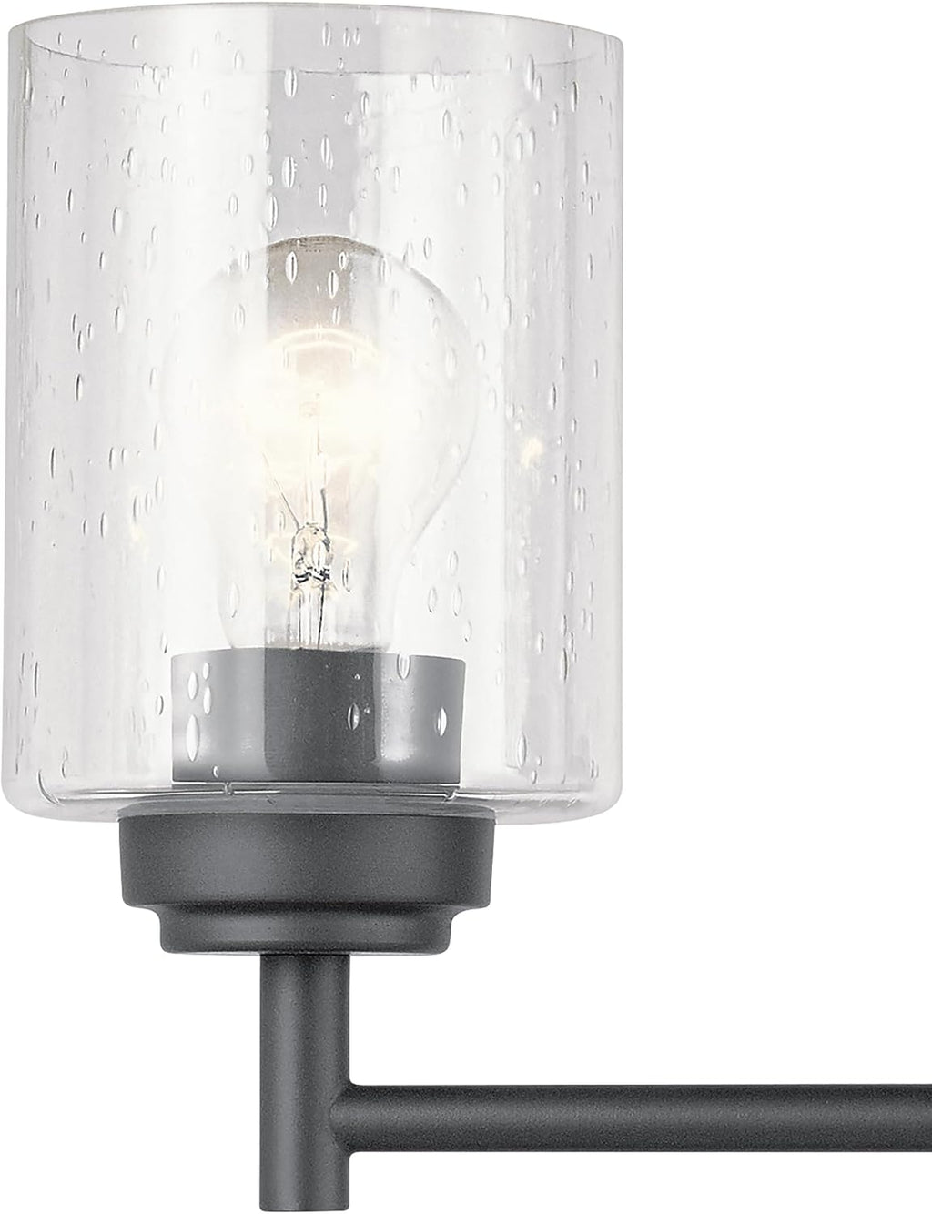 Kichler Winslow 21.5' 3-Light Bathroom Vanity Light Fixture with Clear Seeded Glass in Black, Modern Wall Mount Lighting for Mirror over Vanity in Bathroom, 45886BK