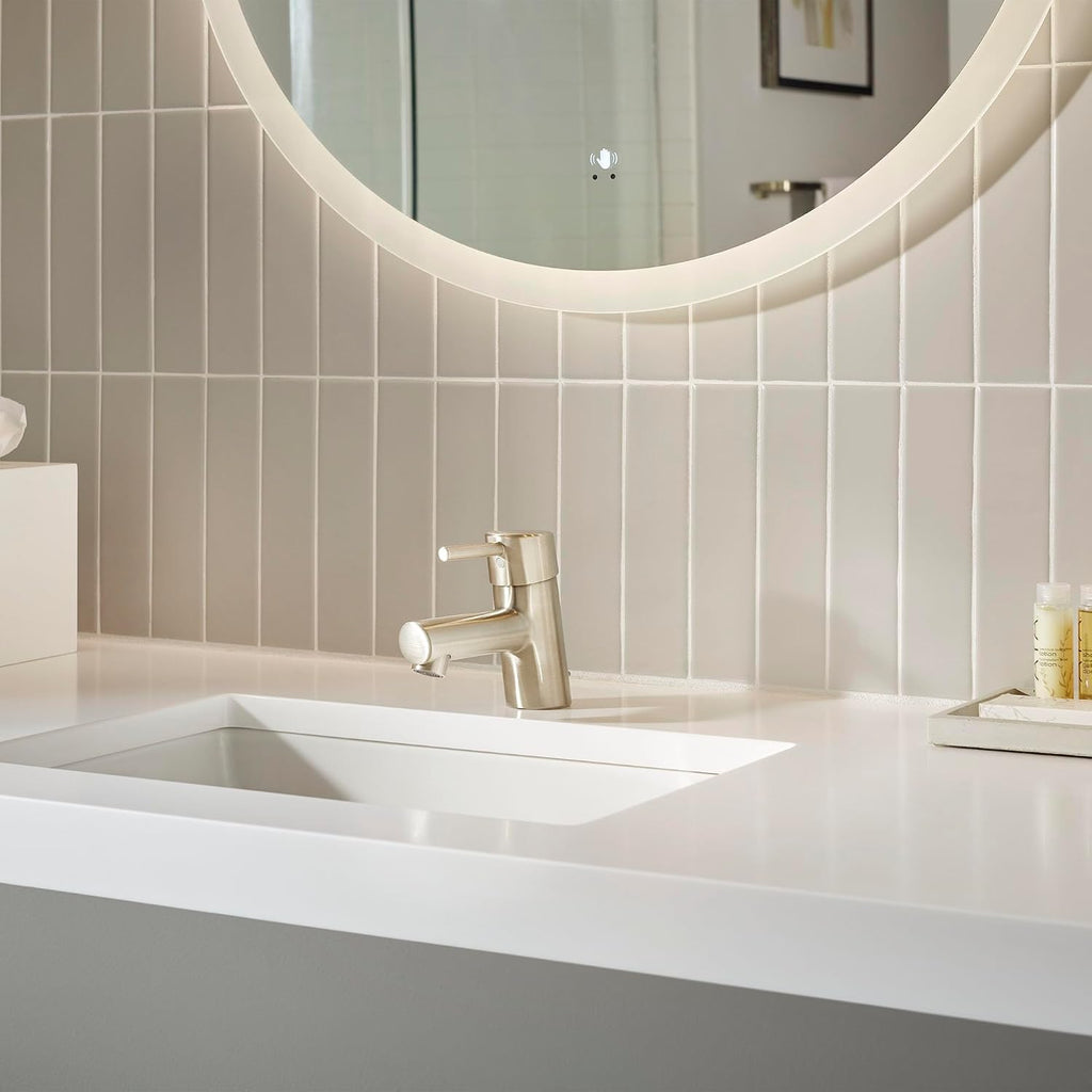 GROHE 34702EN1 Concetto, Single Hole Single-Handle XS-Size Bathroom Faucet 1.2 GPM, Brushed Nickel