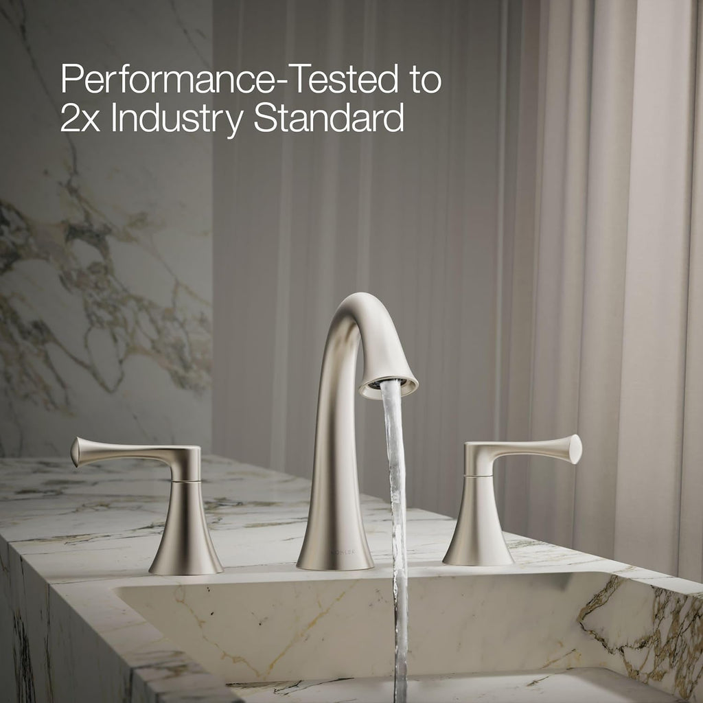 Kohler 35953-4-BN Buckley™ Widespread Bathroom Sink Faucet, 1.2 gpm, Vibrant Brushed Nickel